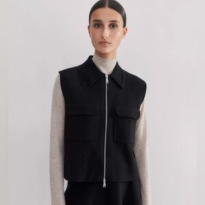 ME+EM Milano Knit Two-Way Zip Sweater Vest black XS